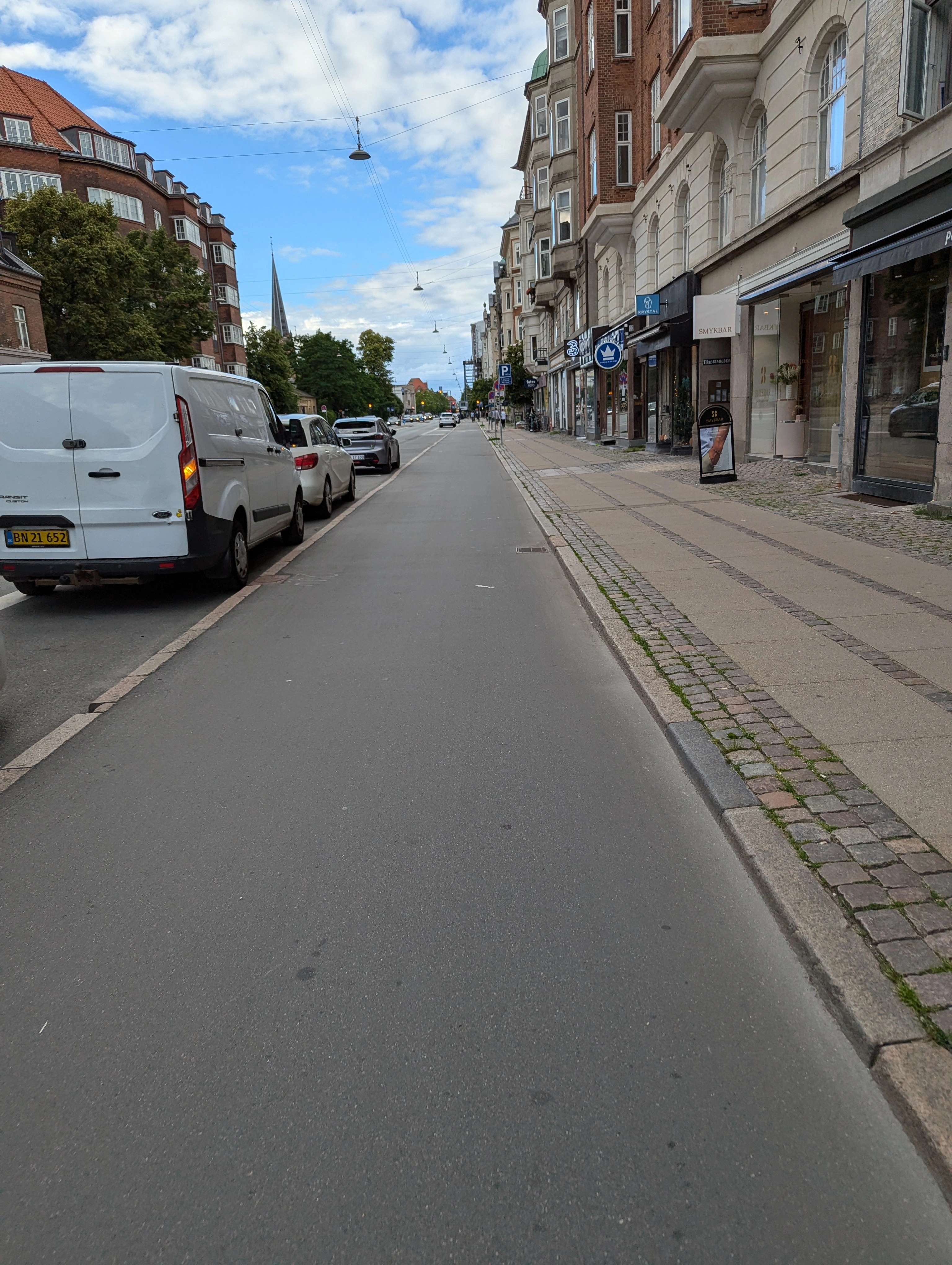 Billede af cykelstien på Østerbrogade i København 