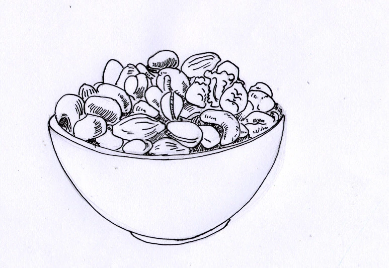 A bowl of diverse nuts