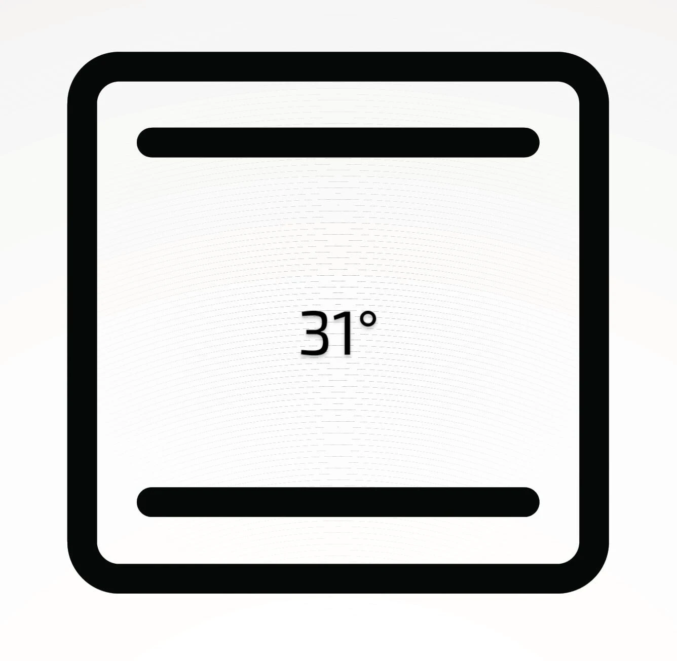 Symbol Ober und Unterhitze mit Beschriftung 31°