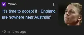 Yahoo headline: 'It's time to accept it - England are nowhere near Australia'